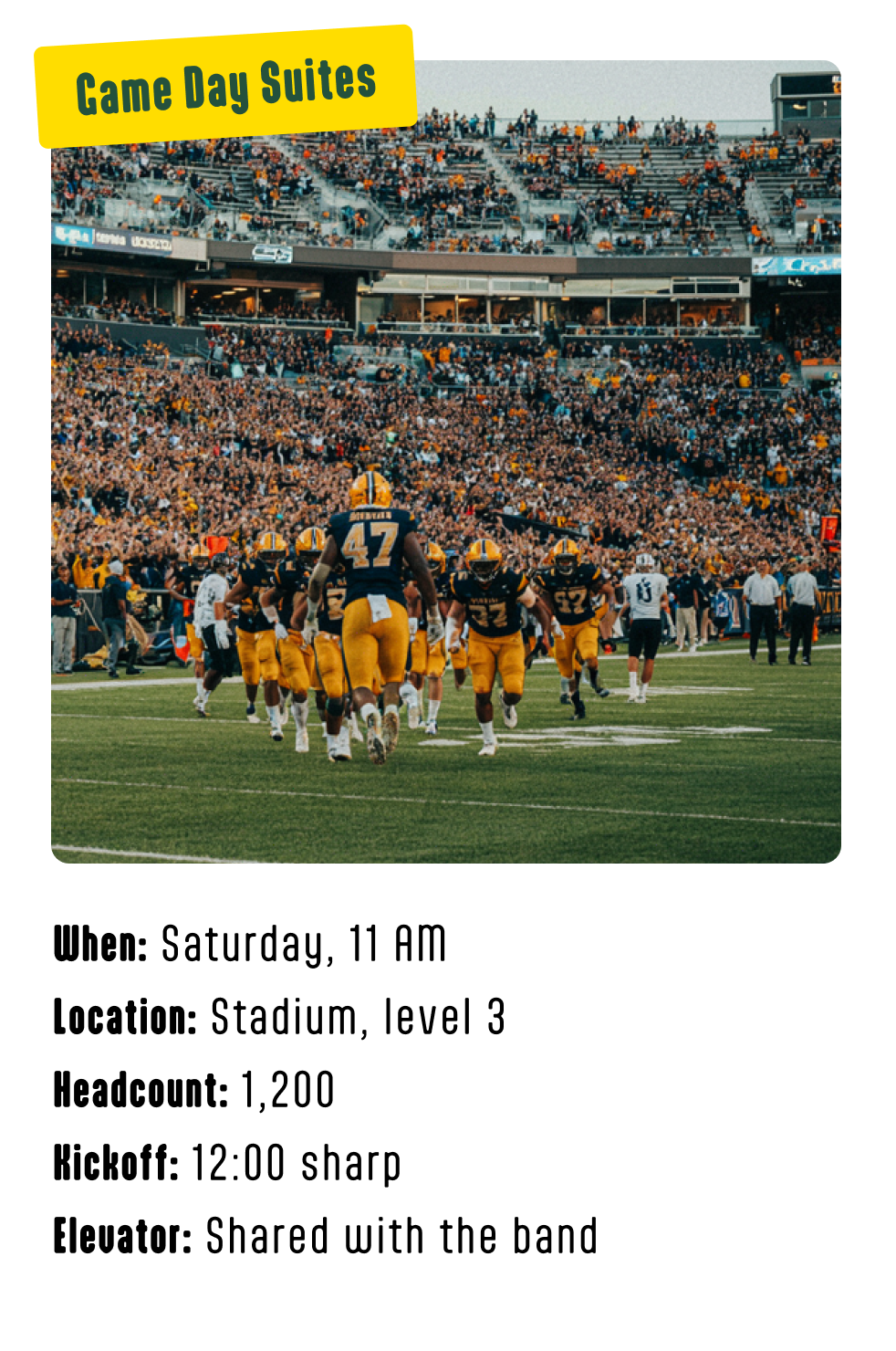 Game Day Suites front scenario card
